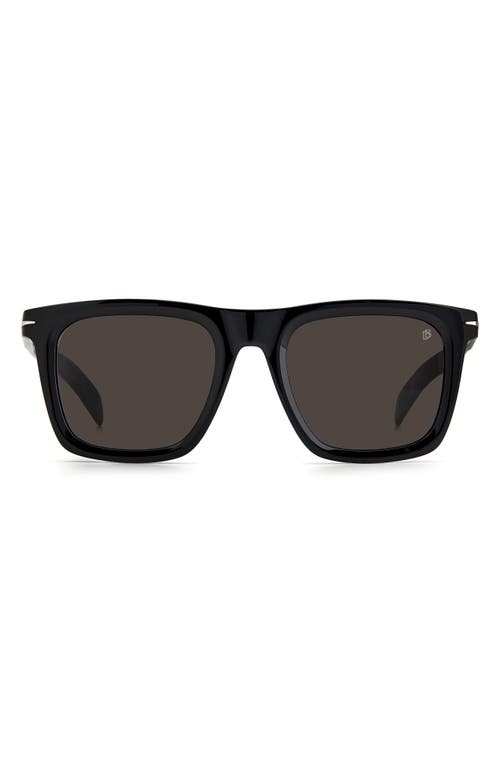 David Beckham Eyewear 53mm Rectangular Sunglasses in Black /Grey