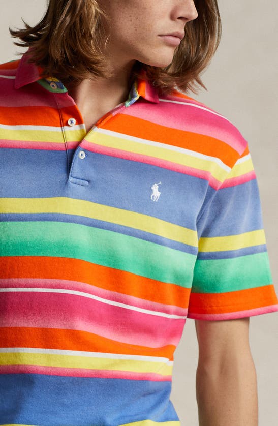 Shop Polo Ralph Lauren Stripe French Terry Polo In Marais Stripe