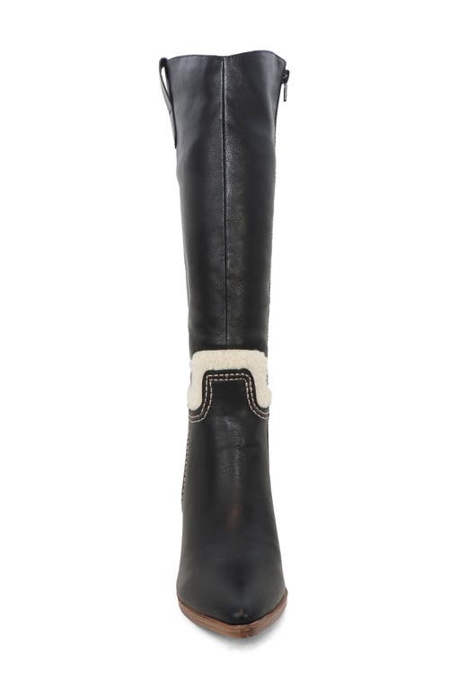 Yoki Rebbah Faux Shearling Trim Boot In Black