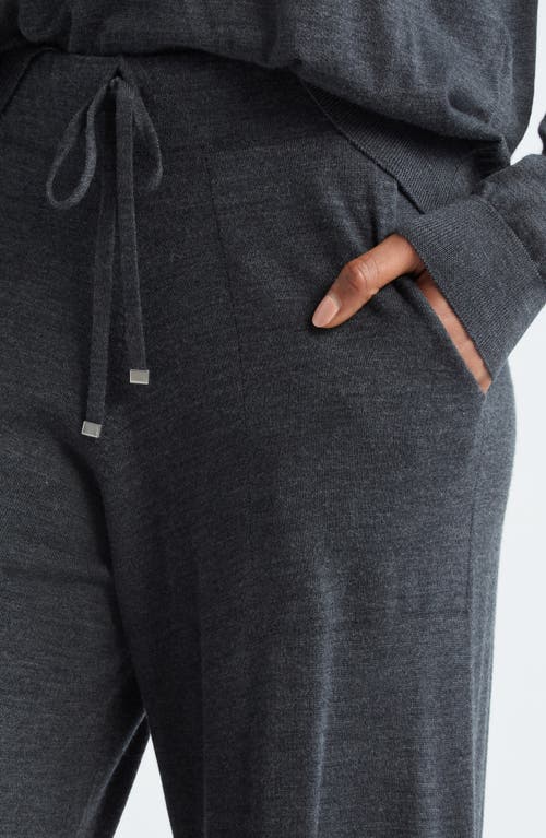 Eleventy Merino Wool Drawstring Pants In 15 Smoke Grey