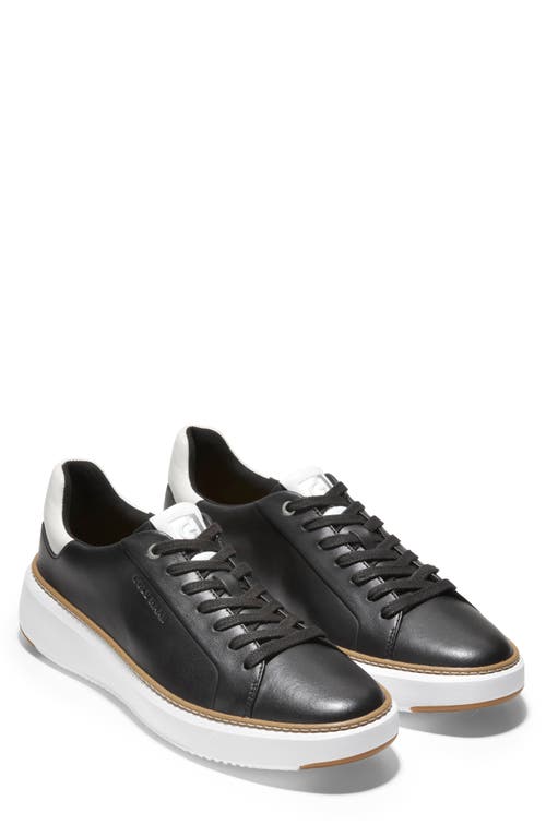 Shop Cole Haan Grandpro Topspin Sneaker In Black Leather/white