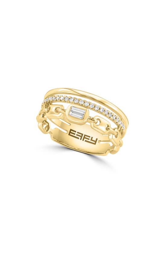 Effy 14k Yellow Gold Diamond Ring