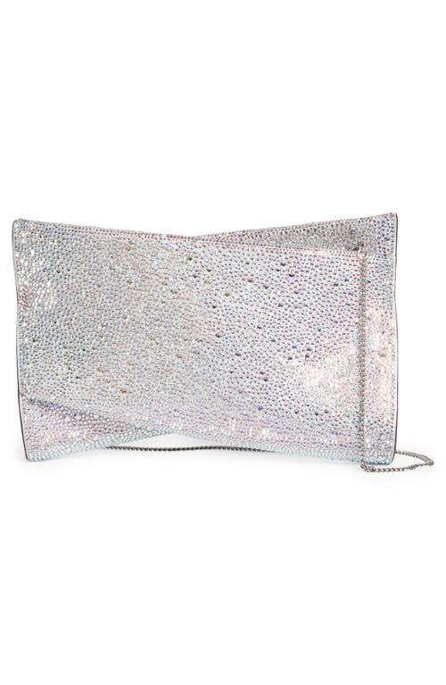 Shop Christian Louboutin Small Loubitwist Crystal Clutch In Plata/crystal