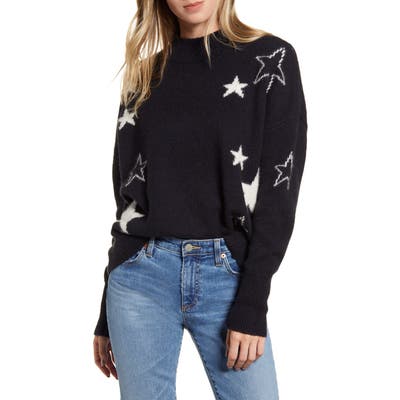 Rails Kana Star Detail Merino Wool & Cashmere Sweater, Ivory
