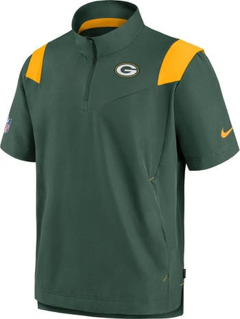 Nike Men's Nike Green Green Bay Packers Sideline Coaches Short Sleeve  Quarter-Zip Jacket