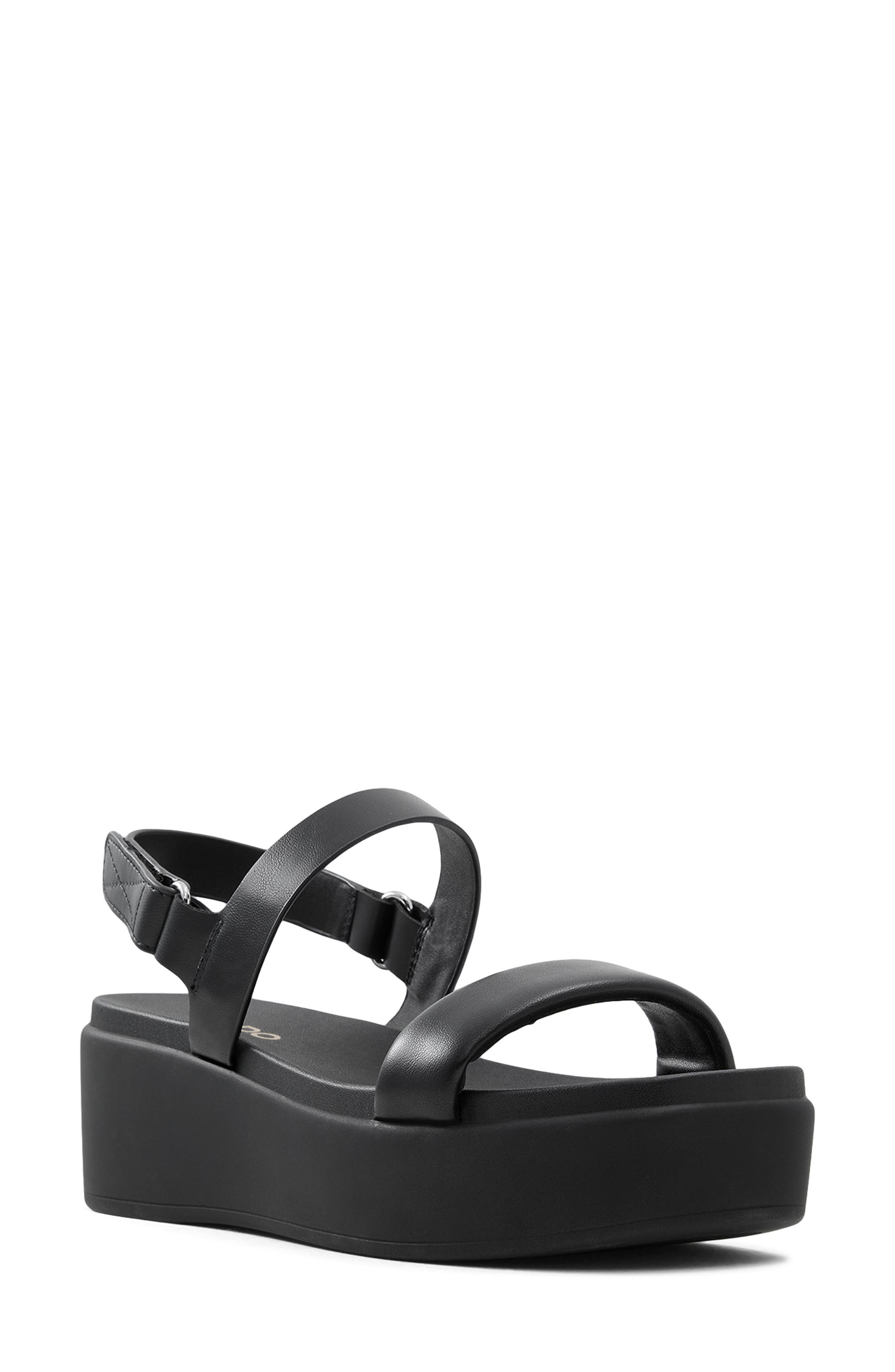 aldo black platform sandals