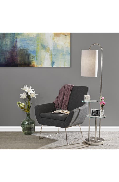 Adesso Lighting Leonard Shelf Floor Lamp In Brushed Steel