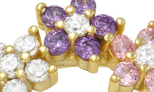 Fzn Cz Trio Flower Ring In Yellow