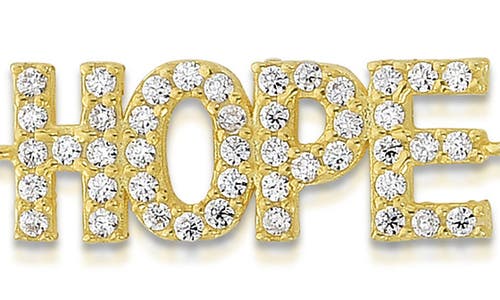 Glaze Jewelry Cz 'hope' Chain Bracelet In Gold