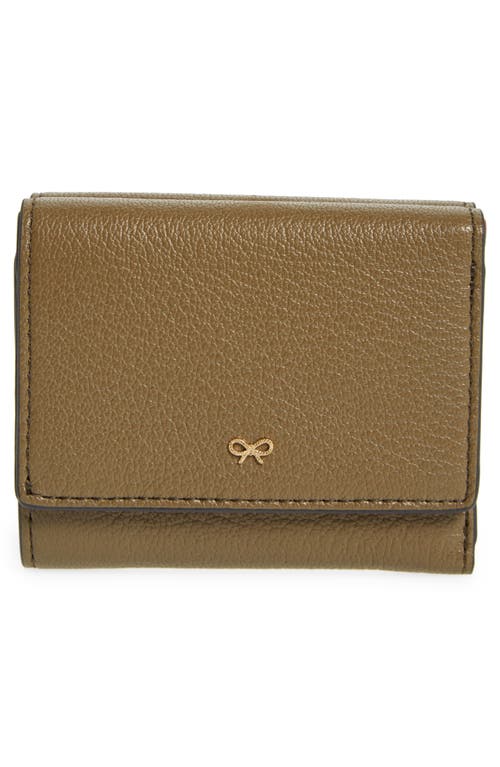 Shop Anya Hindmarch Mini Eyes Leather Card Case In Fern/clementine