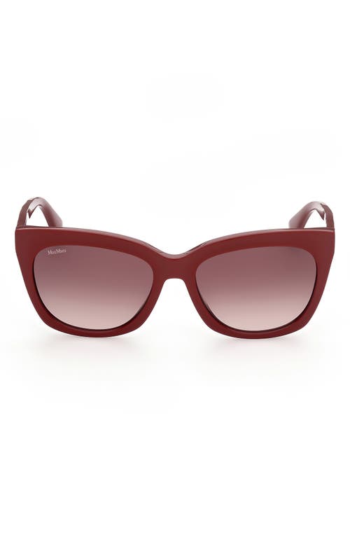 Shop Max Mara 55mm Square Sunglasses In Shiny Red/gradient Brown