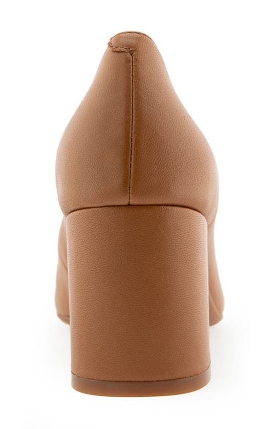 Shop Aerosoles Minetta Almond Toe Pump In Tan Leather