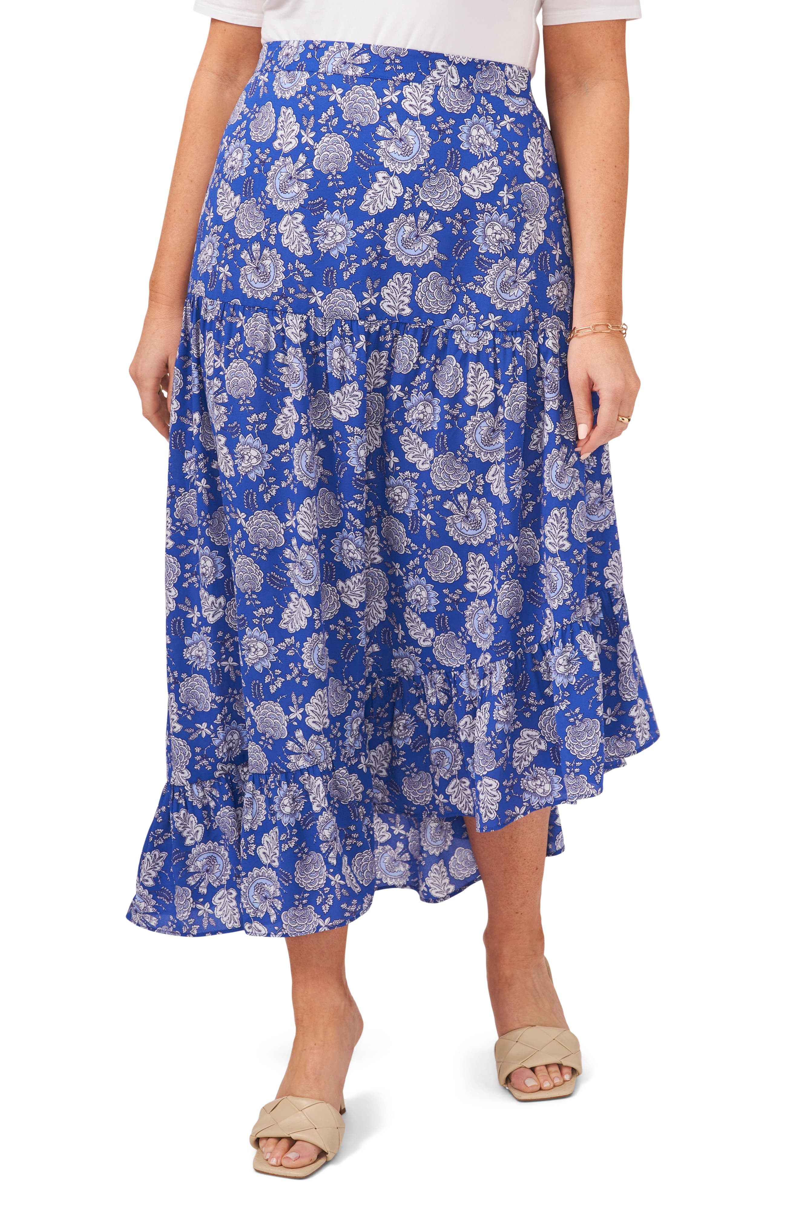 Vince Camuto Batik Floral Asymmetric 