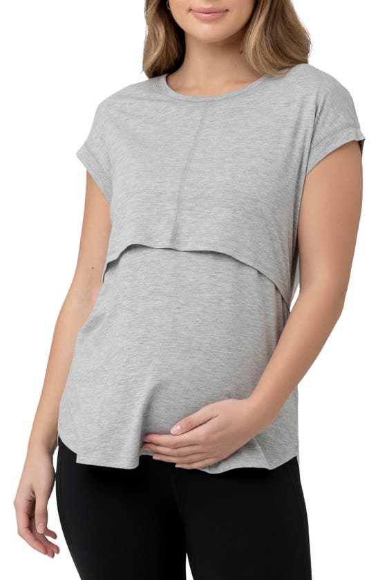 Shop Ripe Maternity Richie Nursing Shirt In Grey Marle