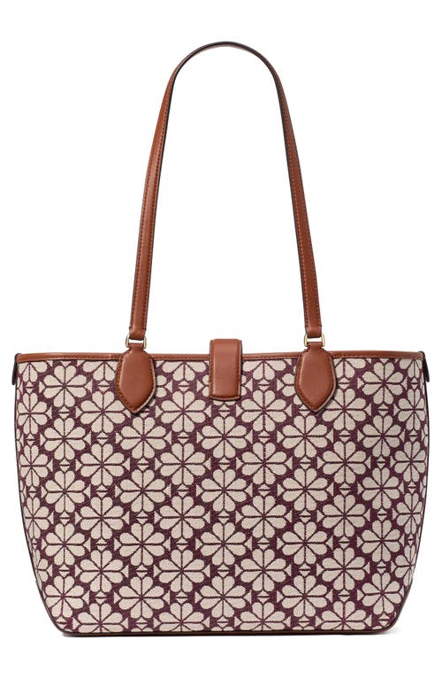 Shop Kate Spade New York Spade Flower Jacquard Tote In Burgundy Multi