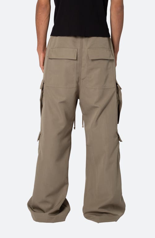 Shop Mnml Rave Oversize Double Cargo Pocket Pants In Olive