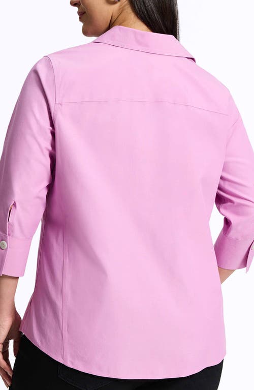 Foxcroft Mary Button-up Blouse In Rose Quartz