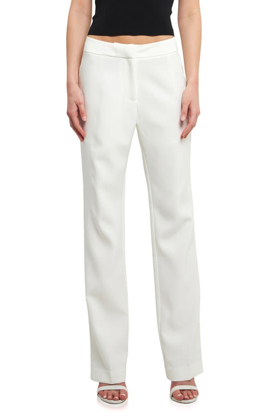 Endless Rose Flat Front Trousers In White