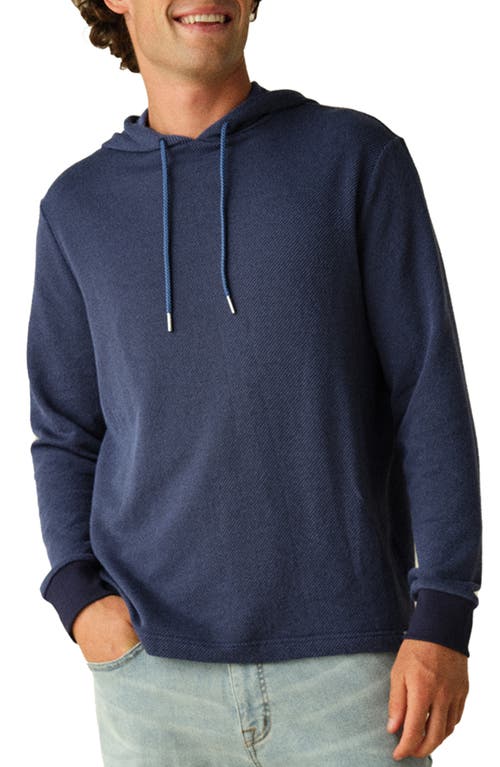 Fair Harbor Tailwind Textured Hoodie In Navy Twill