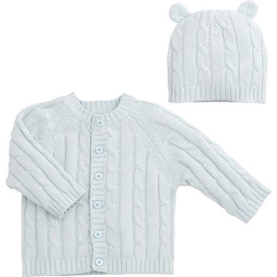 Infant Elegant Baby Cable Knit Sweater & Hat Set