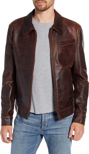 Lightweight Vintage Oil Tanned Unlined Cowhide Leather Trucker Jacket