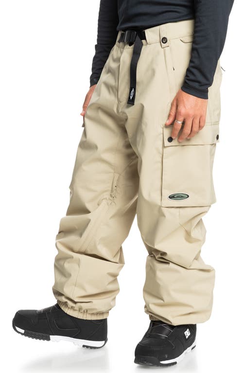 Shop Quiksilver Snow Down Waterproof Cargo Snowboard Pants In Twill