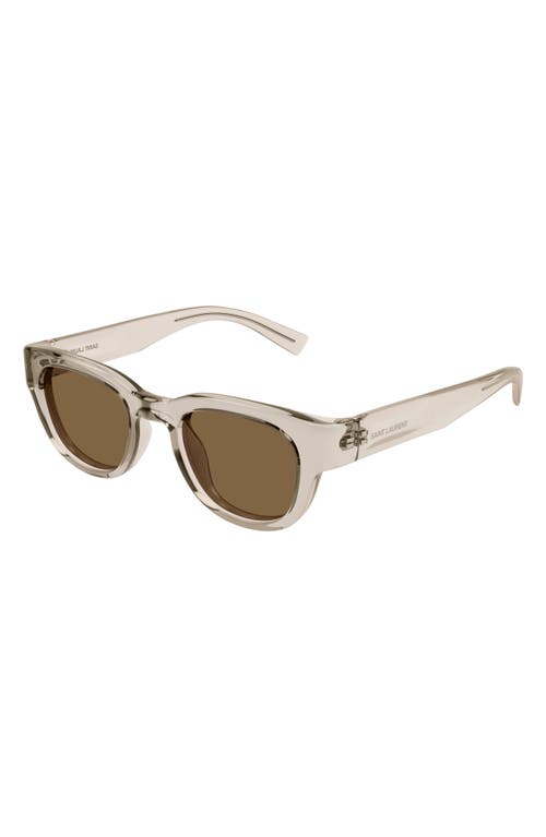 Shop Saint Laurent 46mm Phantos Sunglasses In Beige