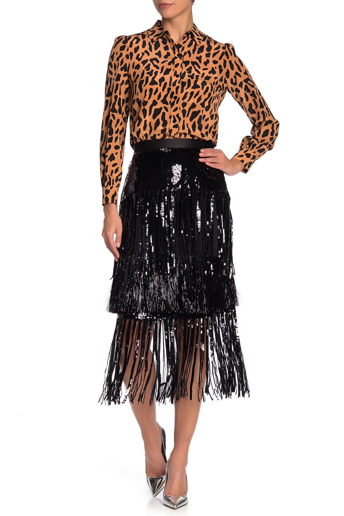 black fringe skirt nordstrom rack