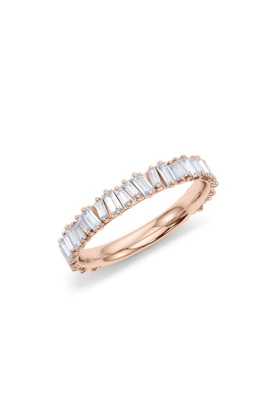 Shop Hautecarat Lab Created Baguette Diamond Band Ring In 18k Rose Gold