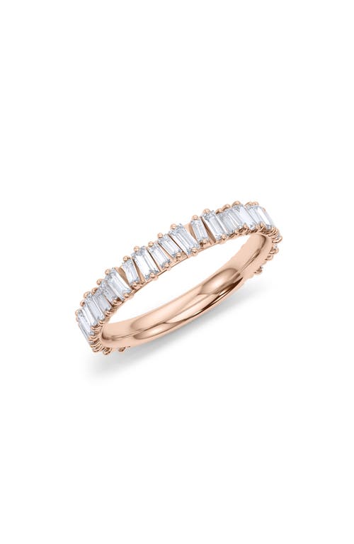 HauteCarat Lab Created Baguette Diamond Band Ring in 18K Rose Gold at Nordstrom