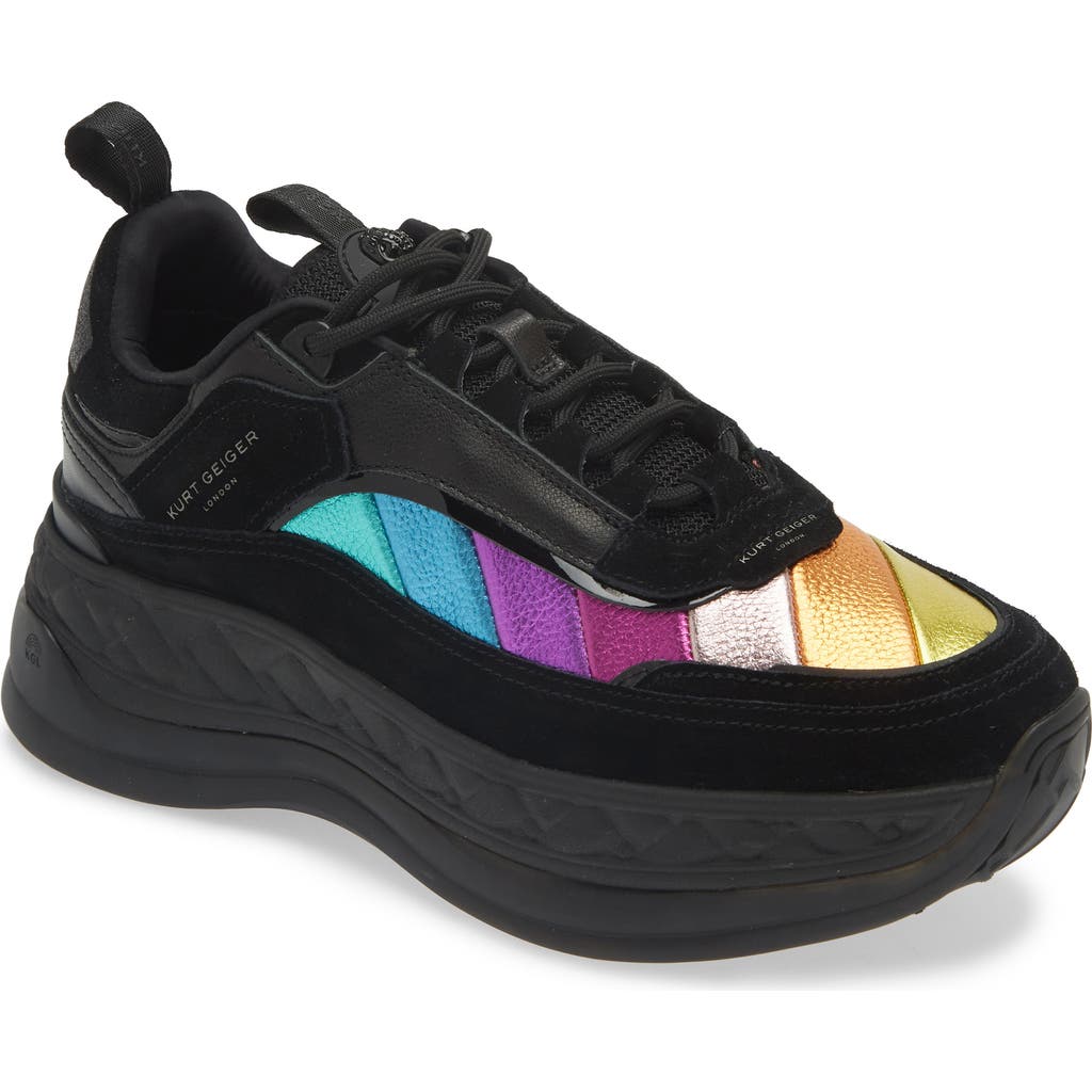 Kurt Geiger Kensington Pump Eagle-embellished Leather Low-top Trainers In Black Multi