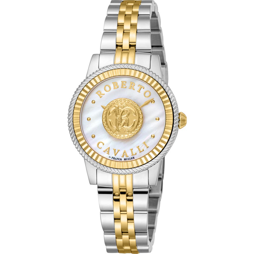 Roberto Cavalli By Franck Muller R Cavalli By Franck Muller Two-tone Bracelet Watch, 30mm In Two Tone Silver/gold