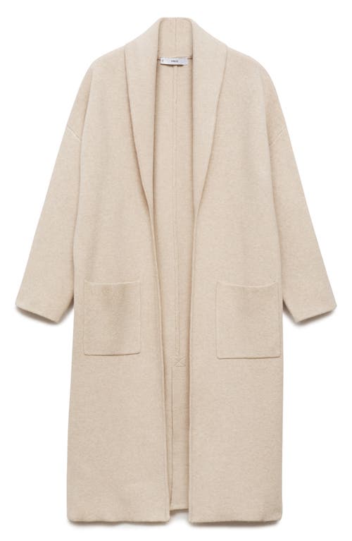 Shop Mango Oversize Long Cardigan In Light/pastel Grey