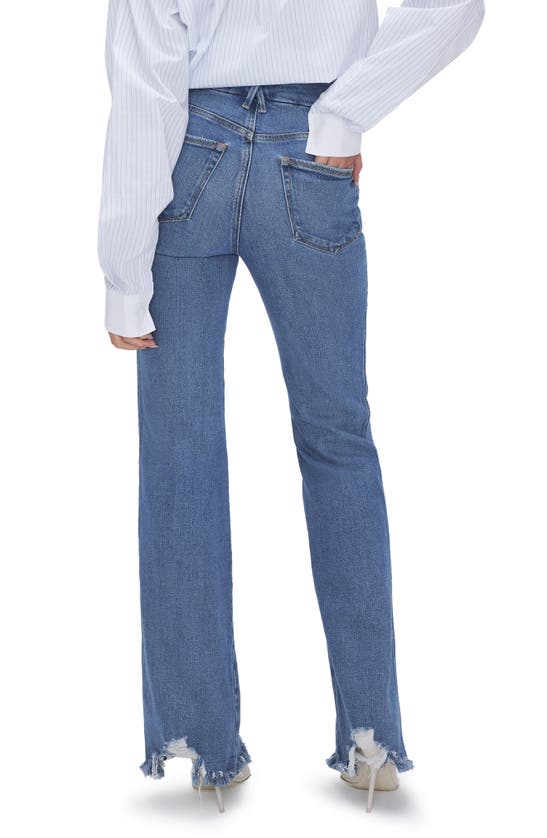 Shop Good American Good Curve Chew Hem Bootcut Jeans In Indigo631