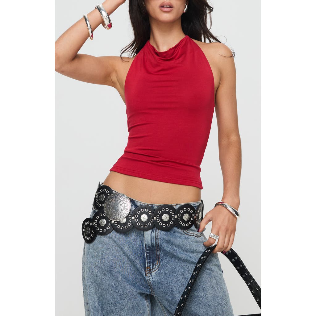 PRINCESS POLLY PRINCESS POLLY IMPOSTER JERSEY HALTER TOP