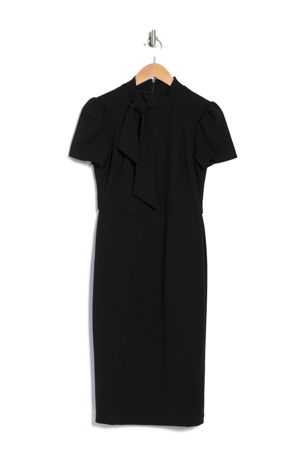 maggy london tie neck dress