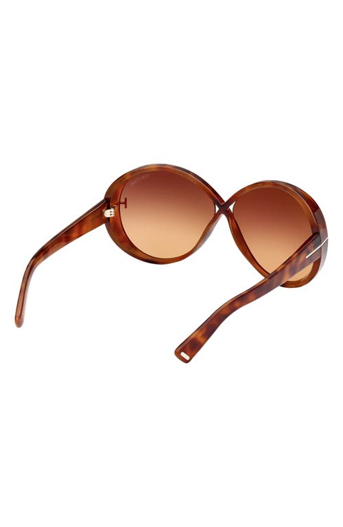 Shop Tom Ford Edie 64mm Oversize Round Sunglasses In Shiny Havana/brown Orange