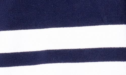 Shop English Factory Stripe Crewneck Sweater In Navy/white