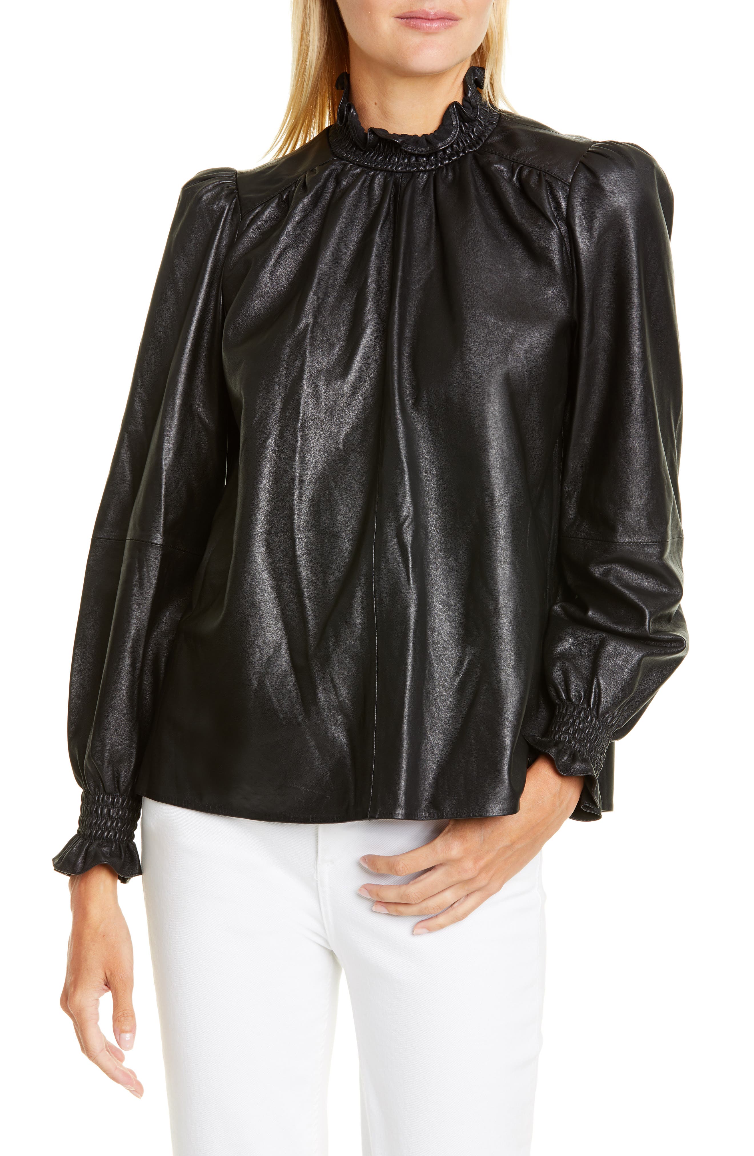 Ba sh Mylo Leather Blouse Nordstrom
