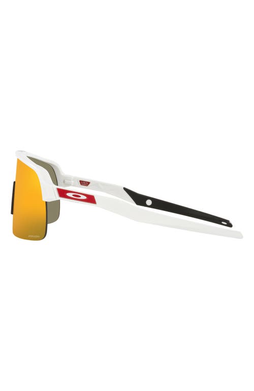 Oakley Sutro Lite 139mm Prizm™ Wrap Shield Sunglasses In Matte White/prizm Ruby