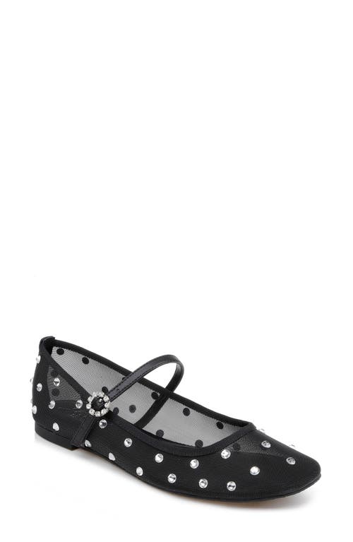 Shop Jewel Badgley Mischka Kaya Mary Jane Flat In Black Mesh