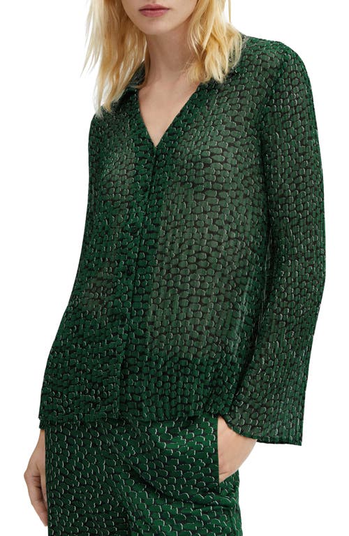 MANGO Print Shirt in Green at Nordstrom, Size 6