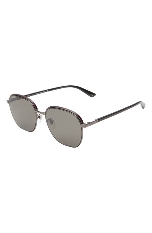Shop Gucci 58mm Square Sunglasses In Ruthenium Ruthenium Grey