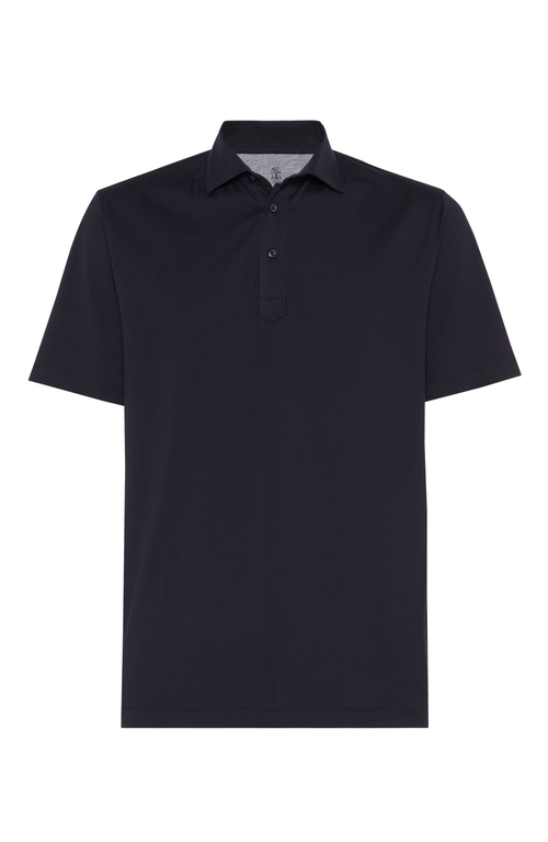 Shop Brunello Cucinelli Basic Fit Polo Shirt In Navy Blue