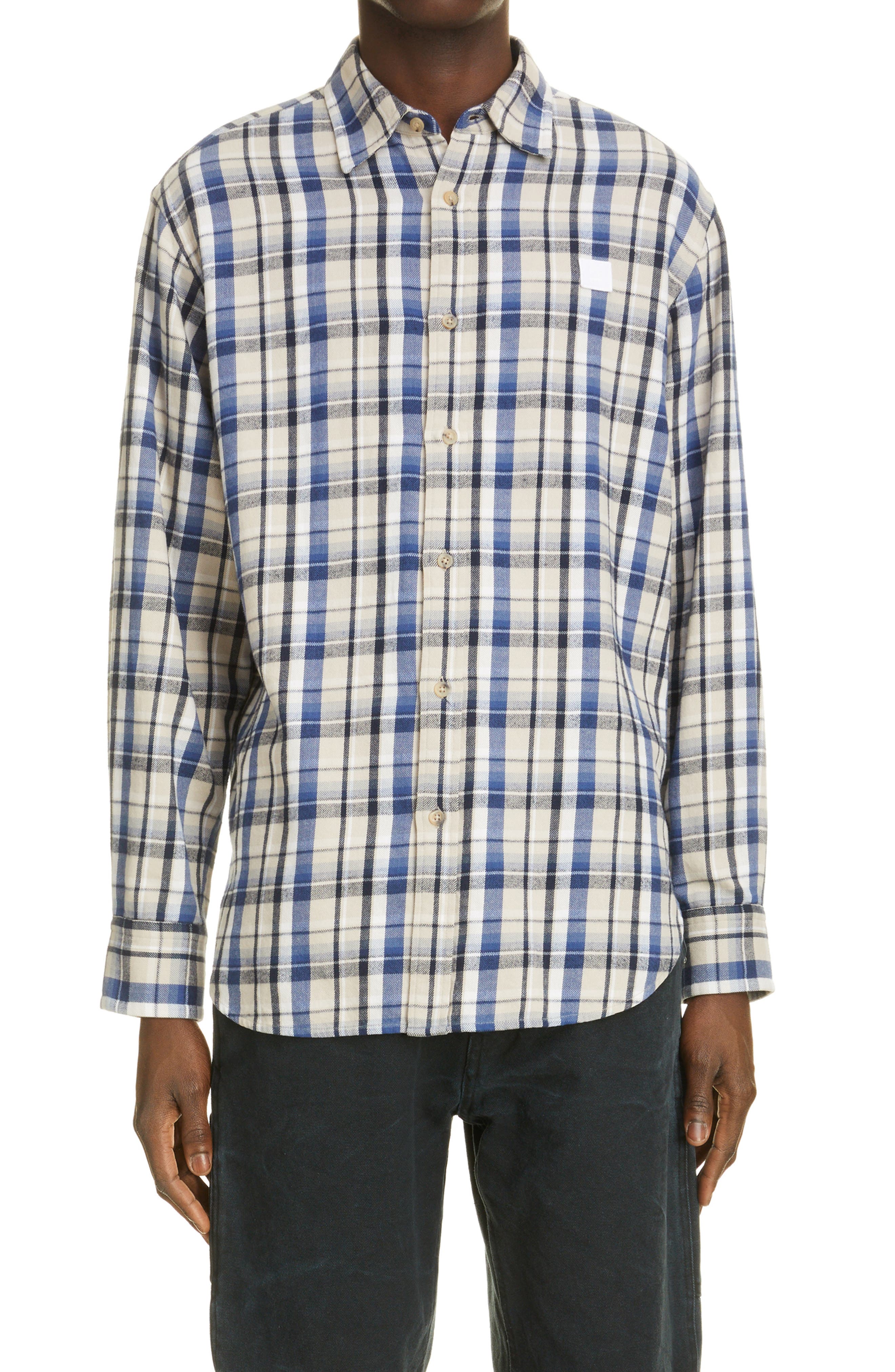 Acne Studios Saco Check Cotton Flannel Shirt Nordstrom