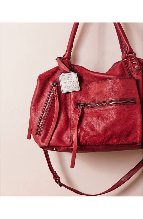 Free People Emerson Lambskin Leather Tote In Crimson