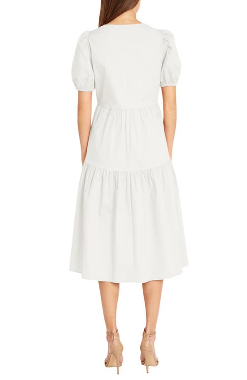 Shop Donna Morgan For Maggy Solid Cotton Midi Dress In White