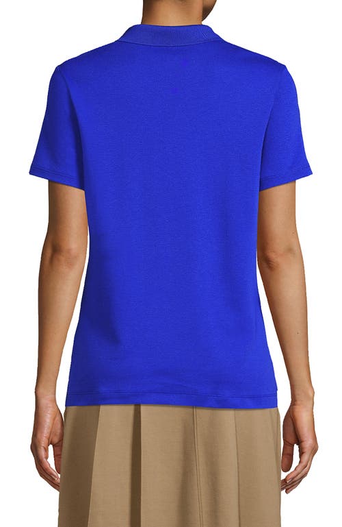 Lands' End School Uniform  Short Sleeve Feminine Fit Interlock Polo Shirt In Cobalt