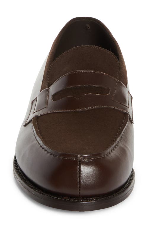 Shop Jm Weston Animation 180 Penny Loafer In Dark Brown