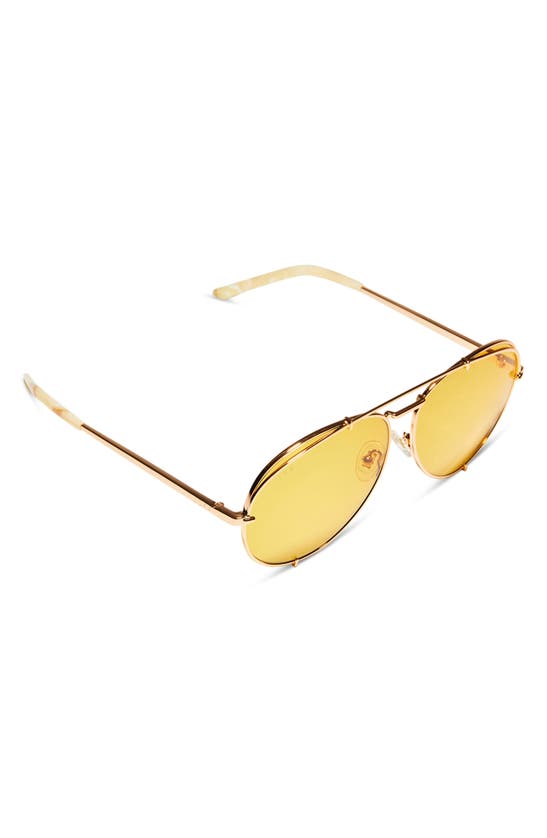 Shop Diff Koko 63mm Tinted Oversize Aviator Sunglasses In Gold